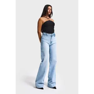 Classic Mid-Rise Flare Jeans Women's Cotton It's Basic image-1