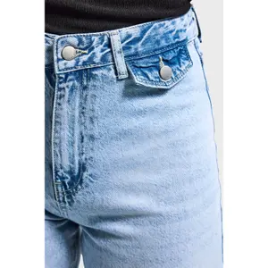 Classic Mid-Rise Flare Jeans Women's Cotton It's Basic image-4