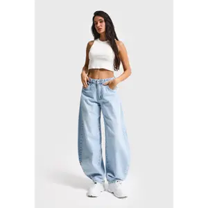 Balloon Jeans mit Mittelhoher Taille Damen It's Basic Mega image-1