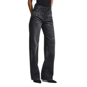 Jeans loose a vita media donna It's Basic Rhinestone image-0
