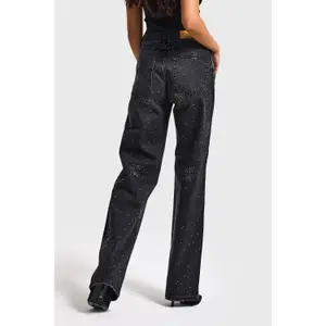 Jeans loose a vita media donna It's Basic Rhinestone image-2