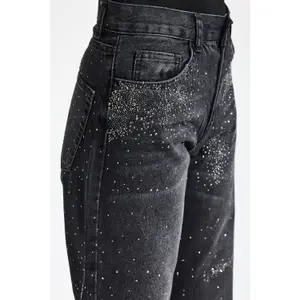Jeans loose a vita media donna It's Basic Rhinestone image-4