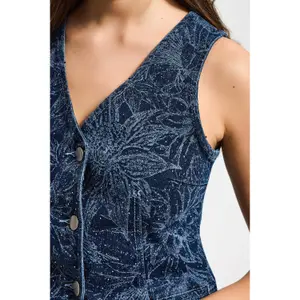 Women's denim vest It's Basic image-3