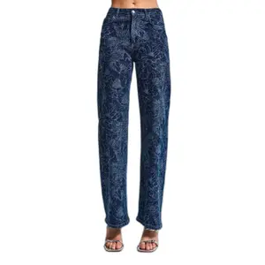 Jeans Wide Leg Strukturierte Hohe Taille Damen It's Basic