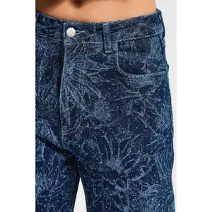 Jeans Wide Leg Strukturierte Hohe Taille Damen It's Basic image-4