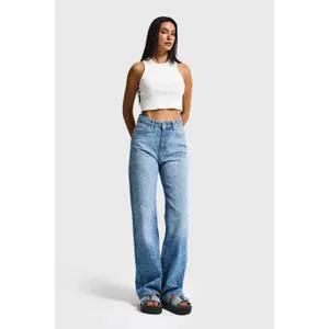 Hochtaillierte Straight Jeans Damen It's Basic image-2