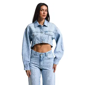 Women's denim jacket It's Basic Rhinestone