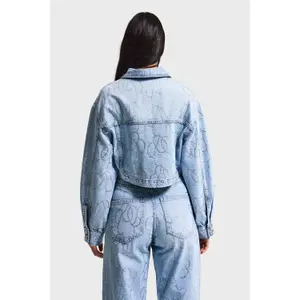 Women's denim jacket It's Basic Rhinestone image-1