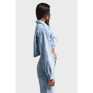 Women's denim jacket It's Basic Rhinestone image-2