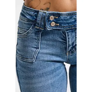 Low Rise Flare Jeans Women It's Basic image-3