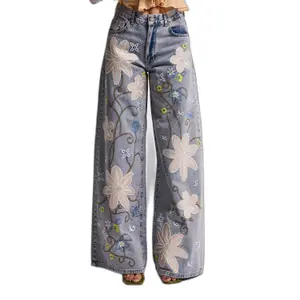 Mid-Rise Palazzo Jeans Women It's Basic Rhinestone