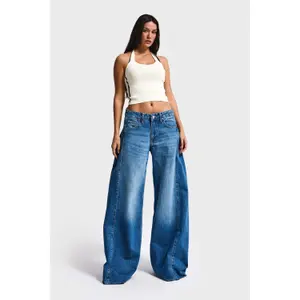 Mid-Rise Wide Leg Jeans Women It's Basic image-1
