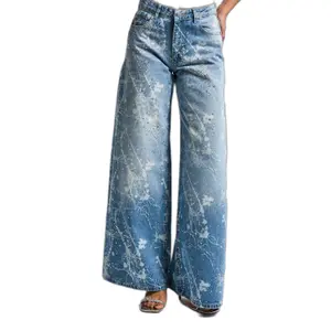 Mid-Rise Palazzo Jeans Women It's Basic Rhinestone