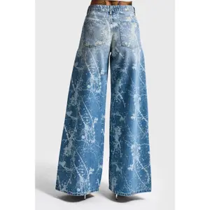 Mid-Rise Palazzo Jeans Women It's Basic Rhinestone image-2