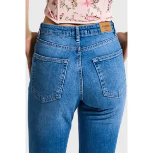 High Waisted Flattering Fitted Flare Jeans Women It's Basic image-3