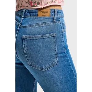 High Waisted Flattering Fitted Flare Jeans Women It's Basic image-4
