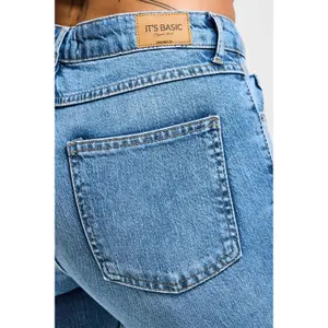 Jeans Flare elásticos de cintura média para mulher It's Basic image-3
