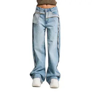 Women’s Mid-Rise Distressed Baggy Jeans It's Basic