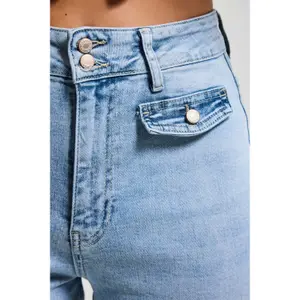 Hochtaillierte Damenflare-Jeans It's Basic image-3