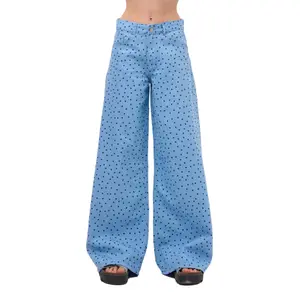Γυναικεία παντελόνια Wide Leg με πουά It's Basic Polka image-0