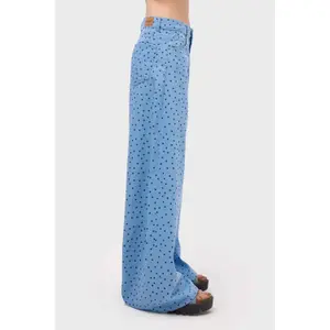 Γυναικεία παντελόνια Wide Leg με πουά It's Basic Polka image-3