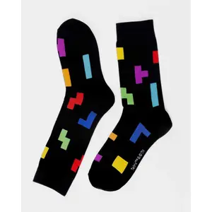 Children's socks ItemLab Tetris Tetriminos Pattern image-0