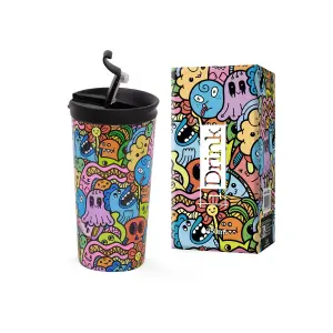 Travel mug iTotal Doodle image-0