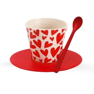 Ensemble tasse cuillères assiettes iTotal Rpet follow your heart image-0