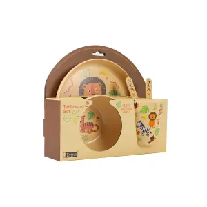 Children's cup, bowl, plate, and cutlery set iTotal RPET Animals image-0