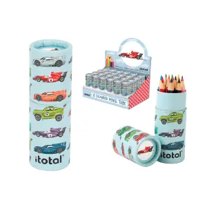 Pastelli colorati con supporto per bambini iTotal Cars (x24) image-0