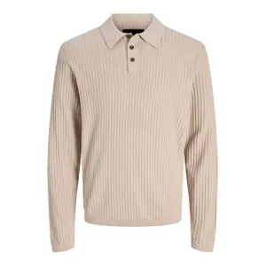 Long-sleeved knitted polo shirt Jack & Jones Blakai Styd image-0