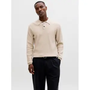 Long-sleeved knitted polo shirt Jack & Jones Blakai Styd image-1