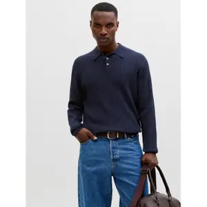 Long-sleeved knitted polo shirt Jack & Jones Blakai Styd image-1
