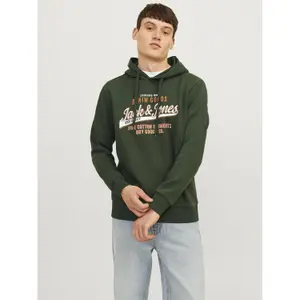 Sweatshirt à capuche 2 col avec logo Jack & Jones image-1