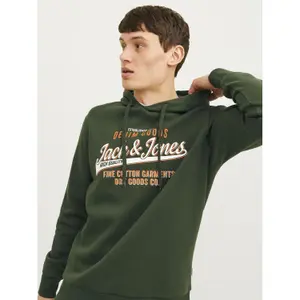 Sweatshirt à capuche 2 col avec logo Jack & Jones image-4