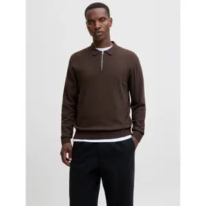 Long sleeve 1/2 zip polo knit Jack & Jones Emil image-1