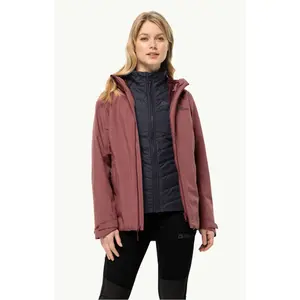 Wasserdichte Jacke in Übergröße Frau 3 in 1 Jack Wolfskin Glaabach image-2