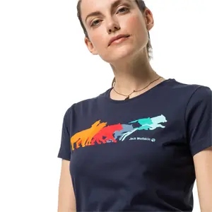 T-Shirt Frau Jack Wolfskin rainbow wolf image-3