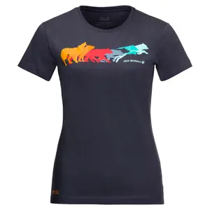 T-Shirt Frau Jack Wolfskin rainbow wolf image-0