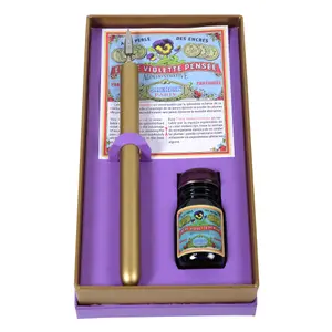 Kit caligrafico Pansy con 1 portapennino, 1 pennino (65b) e 1 flacone di inchiostro da scrittura pansy Jacques Herbin image-0