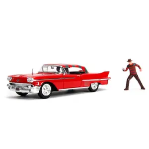 Metal car games with figurine Jada Toys Nightmare on Elm Street American Horror Rides 1/24 1958 Cadillac image-0