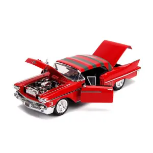 Metal car games with figurine Jada Toys Nightmare on Elm Street American Horror Rides 1/24 1958 Cadillac image-2