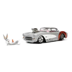 Car games with bugs bunny action figure Jada Toys Hollywood Rides 1957 Chevrolet Corvette image-1
