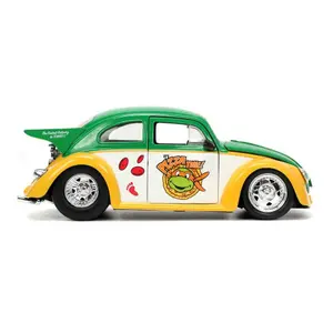 Figurine Jada Toys Teenage Mutant Ninja Turtles 1/24 Hollywood Rides Vw Drag Beetle Avec Michelangelo image-2