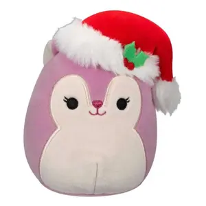 Soft toy Jazwares Squishmallows Christmas Allina the Squirrel with Santa Hat image-0