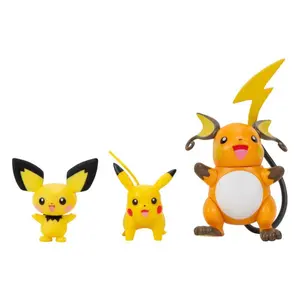 Collectible figurine Jazwares Pokémon Select Evolution Pichu Pikachu Raichu (x3) image-0