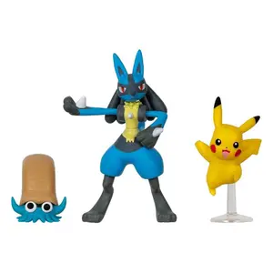 Collectible figurine Jazwares Pokémon Pikachu Amonita & Lucario (x3) image-0