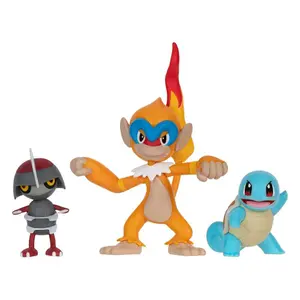 Figurine Jazwares Pokémon Battle Set Scalpion, Carapuce, Chimpenfeu (x3) image-0