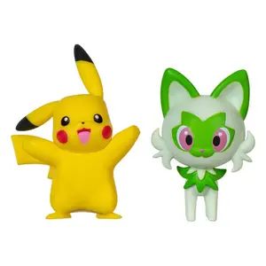 Collectible figurine Jazwares Pokémon Gen IX Pikachu & Poussacha (x2) image-0