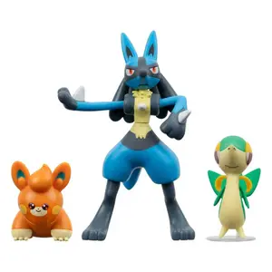 Collectible figurine Jazwares Pokémon Vipélierre Pawmi, Lucario (x3) image-0
